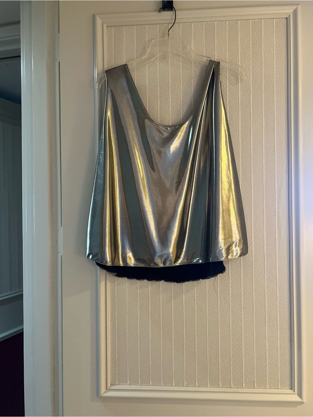 Metallic Silver Sleeveless Women’s Top 3 piece